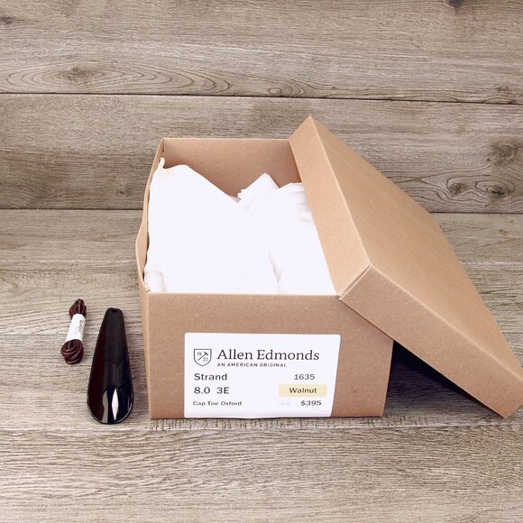 Allen Edmonds STRAND Oxford 8 EEE Wide Walnut * add $15 Cedar Trees - Picture 10 of 13